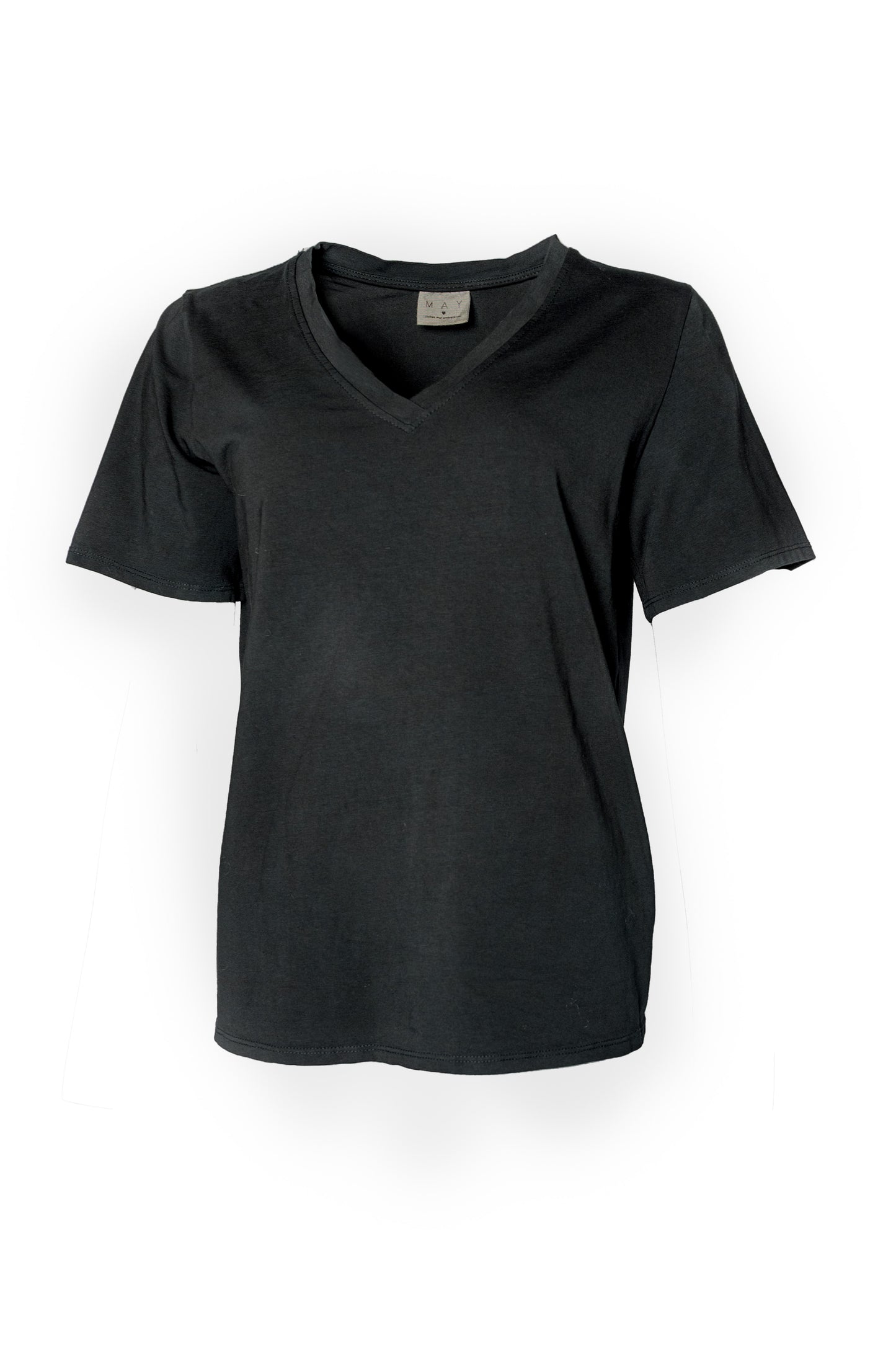 MAY T-shirt - Bobbi V-hals Zwart